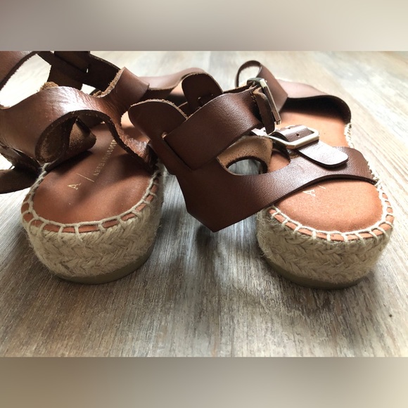 Anthropologie Leather Brown Sandals | Clio Gladiator Espadrilles | 38 EU 7.5 US - Picture 3 of 16